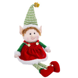 decorations de noel multicouleur foam tissu fille elfe 40 cm