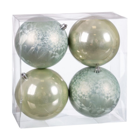 boules de noel vert plastique 10 x 10 x 10 cm 4 unites