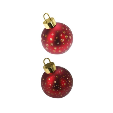 boule de noel lifetime rouge o 15 cm lumiere led
