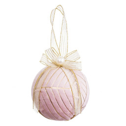 boules de noel rose polyfoam tissu 8 x 8 x 8 cm 4 unites