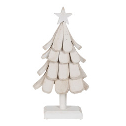 sapin de noel blanc bois de paulownia arbre 31 x 25 x 60 cm