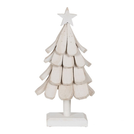 sapin de noel blanc bois de paulownia arbre 31 x 25 x 60 cm