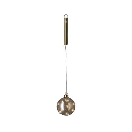 boule de noel lumineo dore verre o 10 cm a accrocher microled