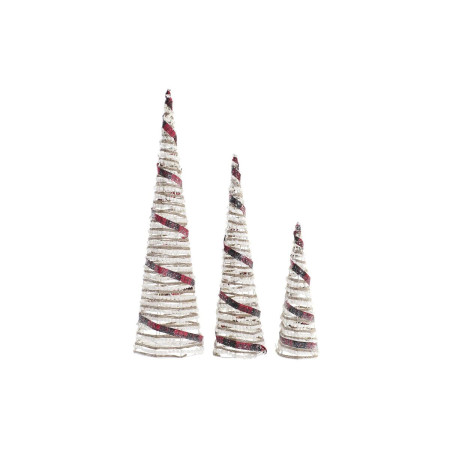 decoration dkd home decor cones noel led blanc noir rouge naturel argente 20 x 20 x 80 cm 3 pieces
