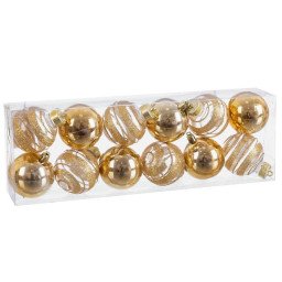 boules de noel dore plastique 6 x 6 x 6 cm 12 unites