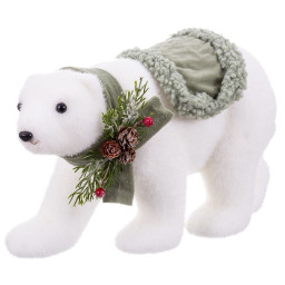 decorations de noel blanc multicouleur plastique polyfoam tissu ours 16 x 35 x 21 cm