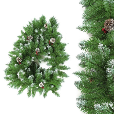 guirlande de noel pvc vert naturel ananas 270 x 28 x 14 cm