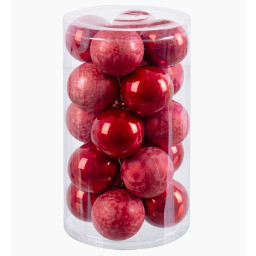 boules de noel rouge plastique 6 x 6 x 6 cm 20 unites