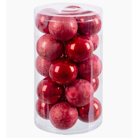 boules de noel rouge plastique 6 x 6 x 6 cm 20 unites
