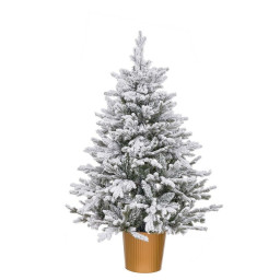 sapin de noel dore polyethylene enneige 58 x 58 x 90 cm
