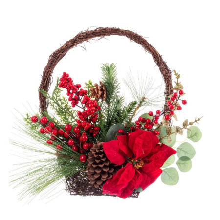 decorations de noel rouge multicouleur rotin plastique ananas panier 4318 cm