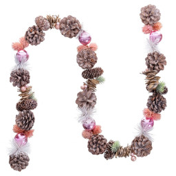 guirlande de noel blanc rose plastique foam ananas 150 cm