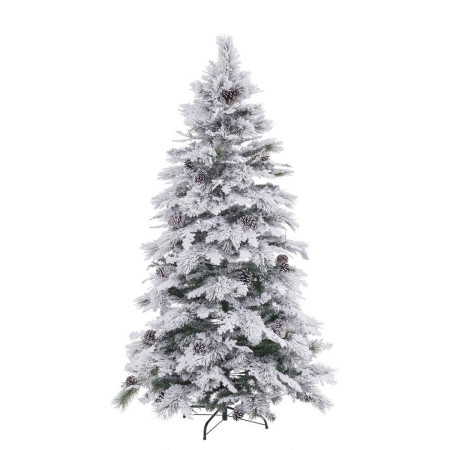 sapin de noel blanc vert pvc metal polyethylene 180 cm