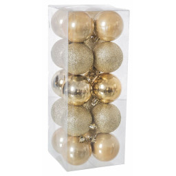 boules de noel dore plastique 6 x 6 x 6 cm 20 pieces 20 unites