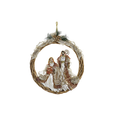 couronne de noel dkd home decor polyester 30 x 5 x 30 cm
