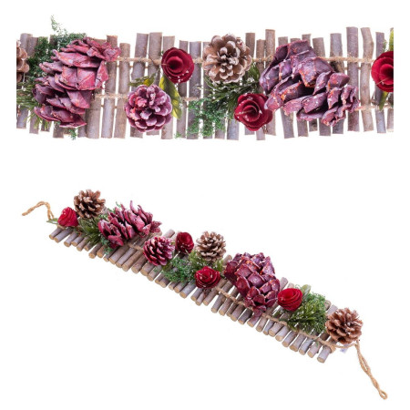accroches portes noel rouge multicouleur rotin plastique foam ananas 50 x 10 x 6 cm