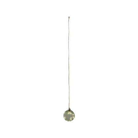 boule de noel lumineo jute verre o 10 cm a accrocher microled
