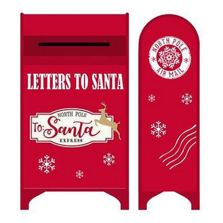 boite aux lettres dkd home decor noel blanc rouge metal 345 x 215 x 615 cm