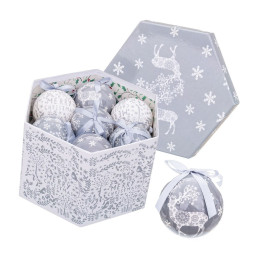 boules de noel argente argent papier polyfoam cerf 75 x 75 x 75 cm 14 unites