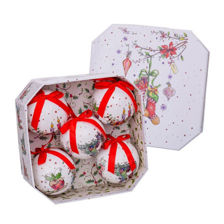 boules de noel blanc multicouleur papier polyfoam chaussettes 75 x 75 x 75 cm 5 unites
