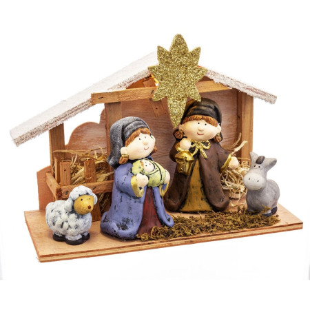 decorations de noel multicouleur bois ceramique naissancecreche 275 x 12 x 20 cm 4 pieces