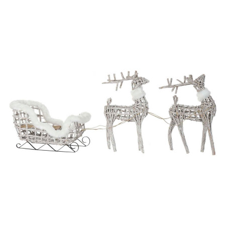 decorations de noel dkd home decor lumiere led blanc osier 60 x 30 x 37 cm 3 pieces