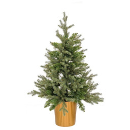 sapin de noel vert dore polyethylene 58 x 58 x 90 cm