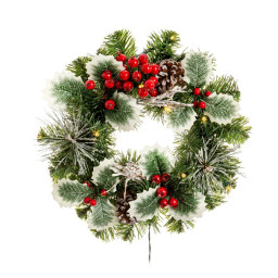 couronne de noel pvc multicouleur 30 x 30 x 10 cm