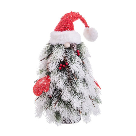 sapin de noel blanc rouge vert plastique polyfoam tissu 21 x 21 x 45 cm