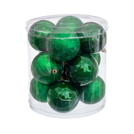 boules de noel vert plastique 8 x 8 x 8 cm 12 unites