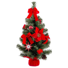 Décorations de Noël Rouge Vert Plastique Tissu Sapin de Noël 60 cm