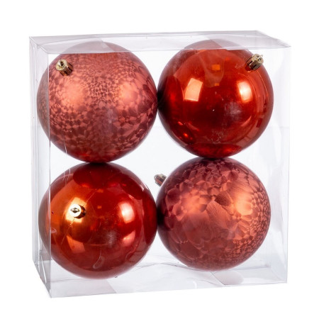 boules de noel cuivre plastique 10 x 10 x 10 cm 4 unites