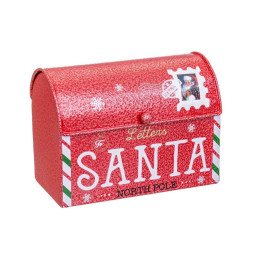 decorations de noel rouge metal boite aux lettres 15 x 85 x 105 cm