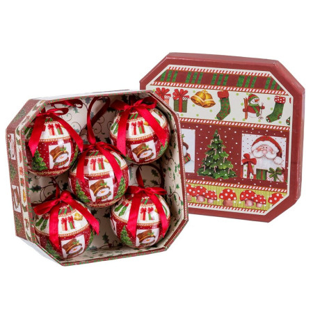 boules de noel multicouleur papier polyfoam pere noel 75 x 75 x 75 cm 5 unites