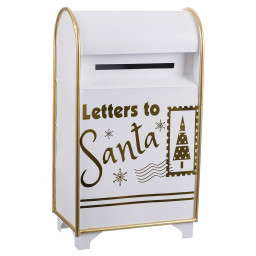 decorations de noel blanc dore metal boite aux lettres 345 x 215 x 615 cm