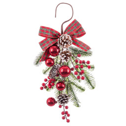 decorations de noel rouge multicouleur plastique ananas 50 cm