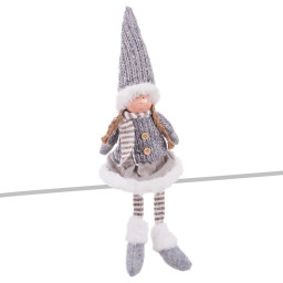 decorations de noel gris multicouleur polyresine sable tissu fille 12 x 9 x 53 cm