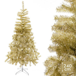 sapin de noel dore metal plastique 240 cm