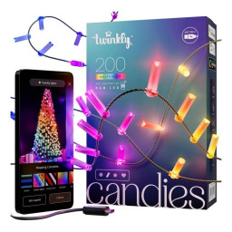 guirlande lumineuse led twinkly twkc200rgb g noel 10 w multicouleur