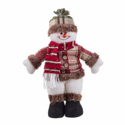 decorations de noel multicouleur metal tissu bonhomme de neige 33 cm
