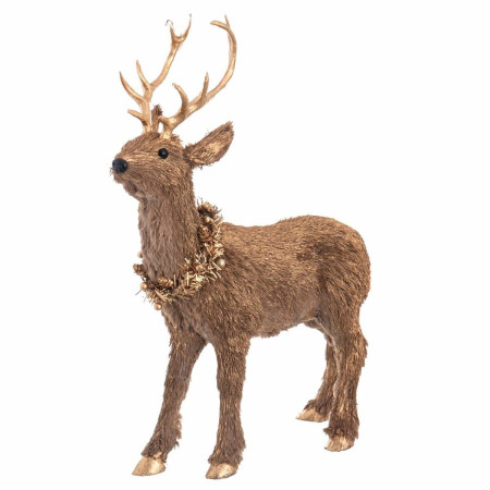 decorations de noel marron polyfoam cerf 40 x 14 x 17 cm