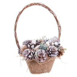 decorations de noel multicouleur rotin plastique foam ananas panier 21 x 21 x 30 cm