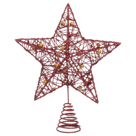 decorations de noel rouge metal arbre 20 x 5 x 25 cm