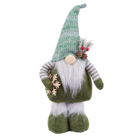 decorations de noel blanc vert metal tissu 20 x 8 x 42 cm