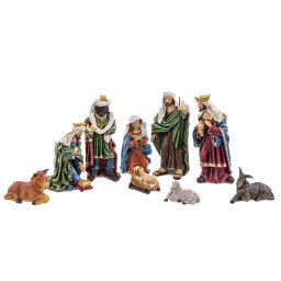 decorations de noel multicouleur polyresine naissancecreche 315 cm 9 pieces