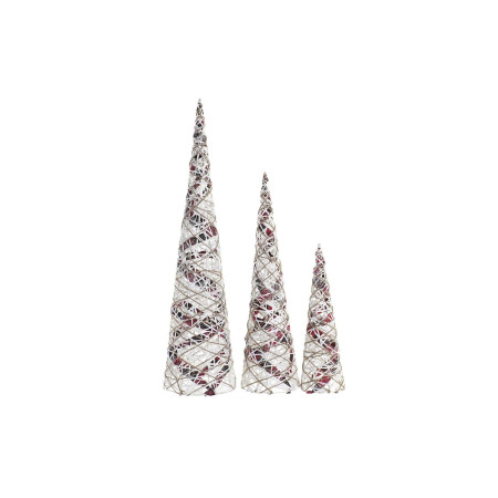 decoration dkd home decor cones noel led blanc noir rouge naturel enneige 20 x 20 x 80 cm 3 pieces