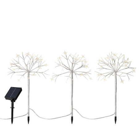 set de piquets led de jardin lumineo blanc noel mini 3 pieces