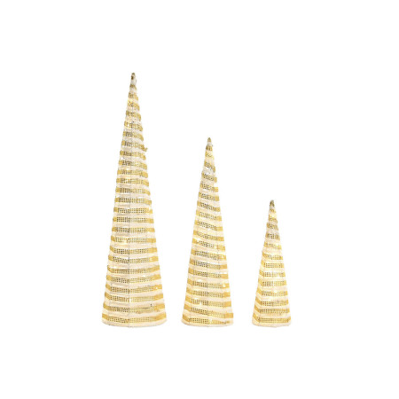 decorations de noel dkd home decor blanc dore 20 x 20 x 80 cm 3 pieces
