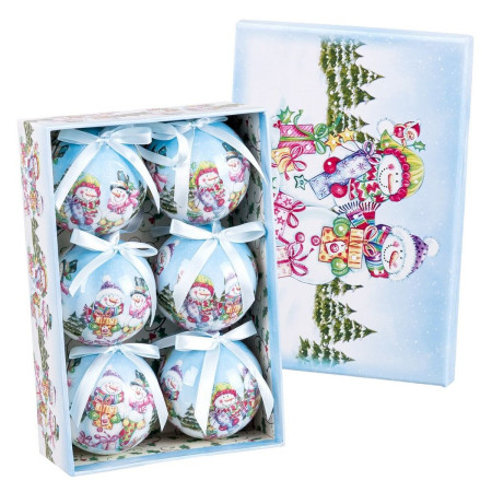 boules de noel multicouleur polyfoam bonhomme de neige 75 x 75 x 75 cm 6 unites