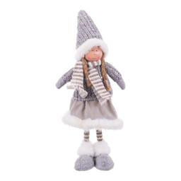 decorations de noel gris multicouleur metal polyresine tissu fille 12 x 9 x 52 cm